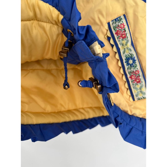 Obermeyer I grow Girls size 7 blue and yellow with floral design coat - Picture 5 of 8